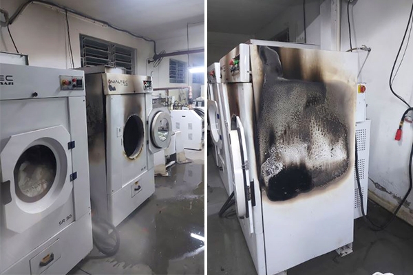 Inc�ndio atinge lavanderia localizada no bairro Coloninha, em Gaspar