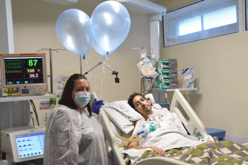 Paciente internado descobre que ser� pai de menino em ch� de revela��o especial