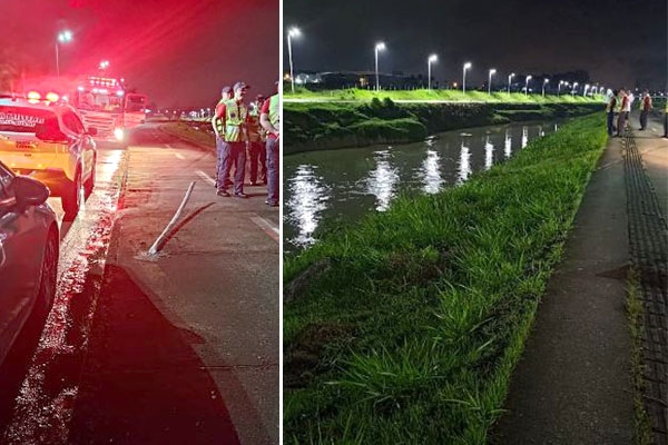 Carro cai no rio em Brusque e motorista consegue se salvar