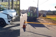 Acidente entre carro e moto deixa homem gravemente ferido no Santa Terezinha, em Gaspar