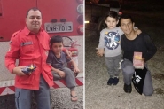 Criança vítima de acidente em Ilhota vai ao quartel dos bombeiros agradecer atendimento
