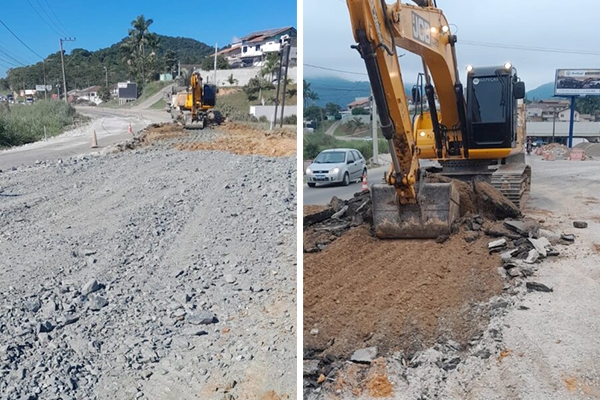 Repavimenta��o exige aten��o dos motoristas que passam pela Rodovia Ivo Silveira, em Gaspar