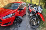 Motociclista fica ferido após colisão frontal com carro em Ilhota