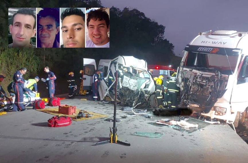 Morre no hospital quarta v�tima de acidente entre van e caminh�o na BR-470, em Gaspar