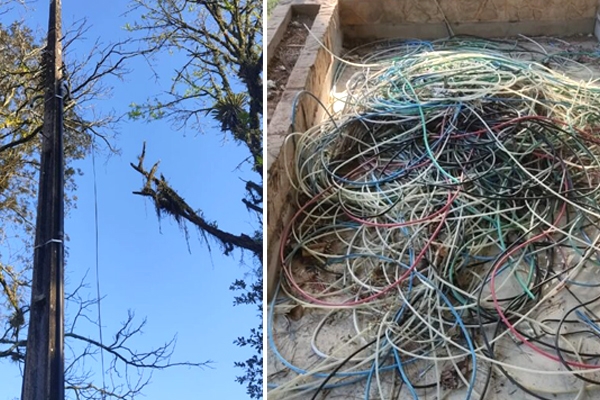 Furto em fia��o na Ponte do Vale e antigo terreno da Furb causa preju�zo de R$100 mil � prefeitura de Gaspar