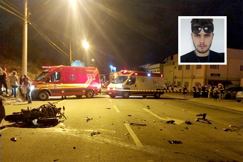 Jovem de 28 anos morre em acidente entre carro e moto em Brusque