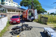 Homem fica gravemente ferido em acidente de moto no Santa Terezinha, em Gaspar