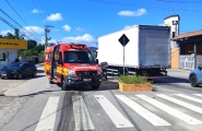 Caminh�o e moto colidem no bairro Bela Vista e homem � hospitalizado
