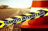 Trecho da BR-470  totalmente interditado na tarde desta quinta, em Gaspar