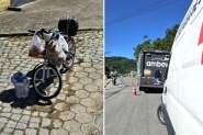 Caminh�o e bicicleta el�trica colidem no Centro de Ilhota