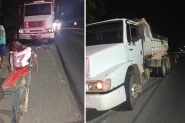 Mulher fica gravemente ferida ap�s acidente entre moto e caminh�o em Gaspar