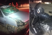Motorista b�bado e sem habilita��o colide contra moto e foge em Canelinha; piloto tamb�m n�o tinha CNH e ficou gravemente ferido