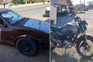 Carro de Ilhota e moto de Gaspar colidem na Rodovia Jorge Lacerda e homem � hospitalizado