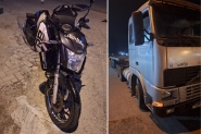 Coliso entre moto e caminho deixa homem gravemente ferido na Antnio Heil, em Itaja 