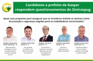 Candidatos a prefeito de Gaspar falam sobre propostas para assegurar que servidores tenham mesmos nveis de proteo e segurana exigidos para os terceirizados