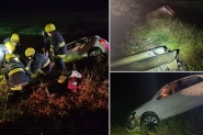 Carro colide contra poste na madrugada desta quinta em Ilhota