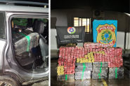 Dupla é presa com carro adulterado e quase meia tonelada de maconha em SC