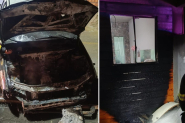 Morador acorda com carro pegando fogo na garagem de casa em Ilhota