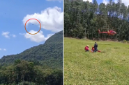 Homem cai em trilha no Morro do Ba� e � resgatado por helic�ptero em Ilhota