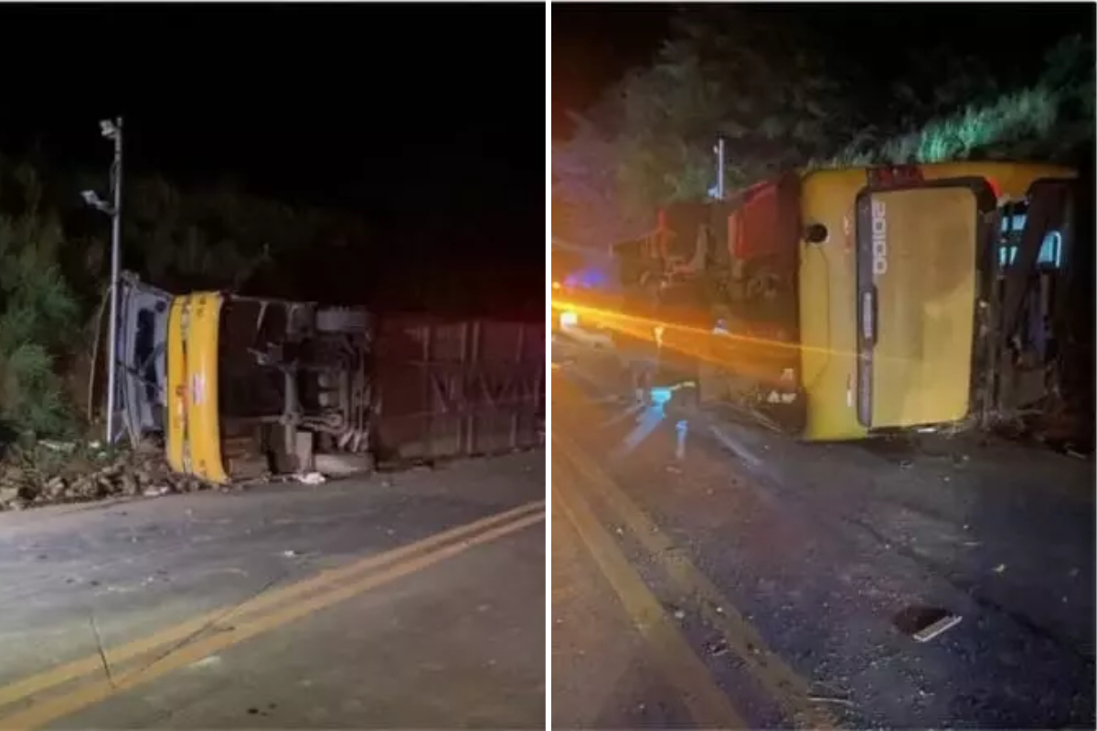 �nibus que seguia para Itapema tomba e deixa cinco mortos em Minas Gerais