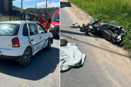 Acidente entre carro e moto deixa homem ferido na Pedra de Amolar, em Ilhota