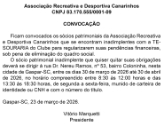 Edital de Convoca��o Sociedade Canarinhos