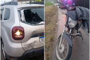 Colis�o traseira entre carro e moto deixa homem ferido na Jorge Lacerda, em Ilhota