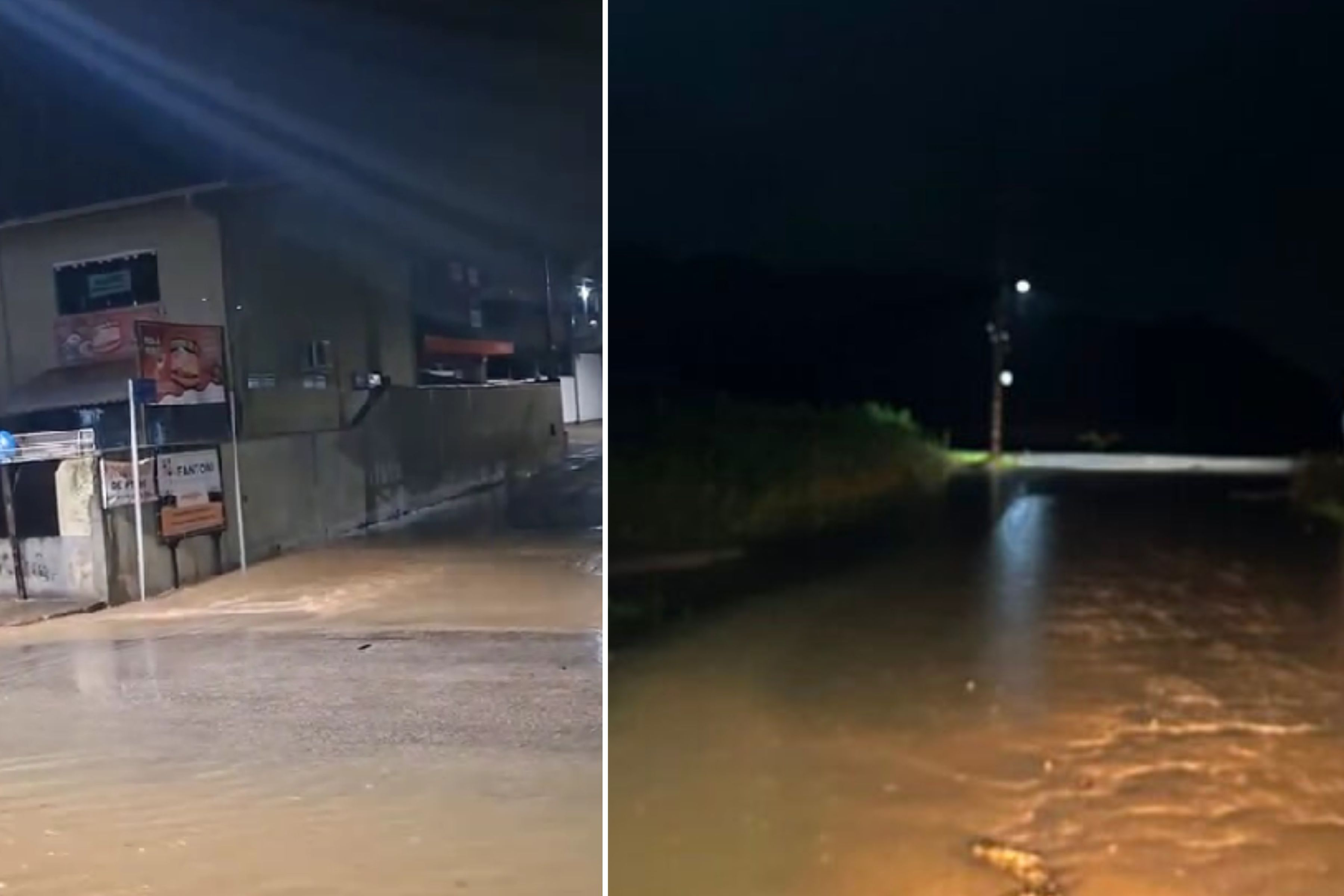 Temporal assusta moradores e causa alagamentos e deslizamento de terra em Gaspar 