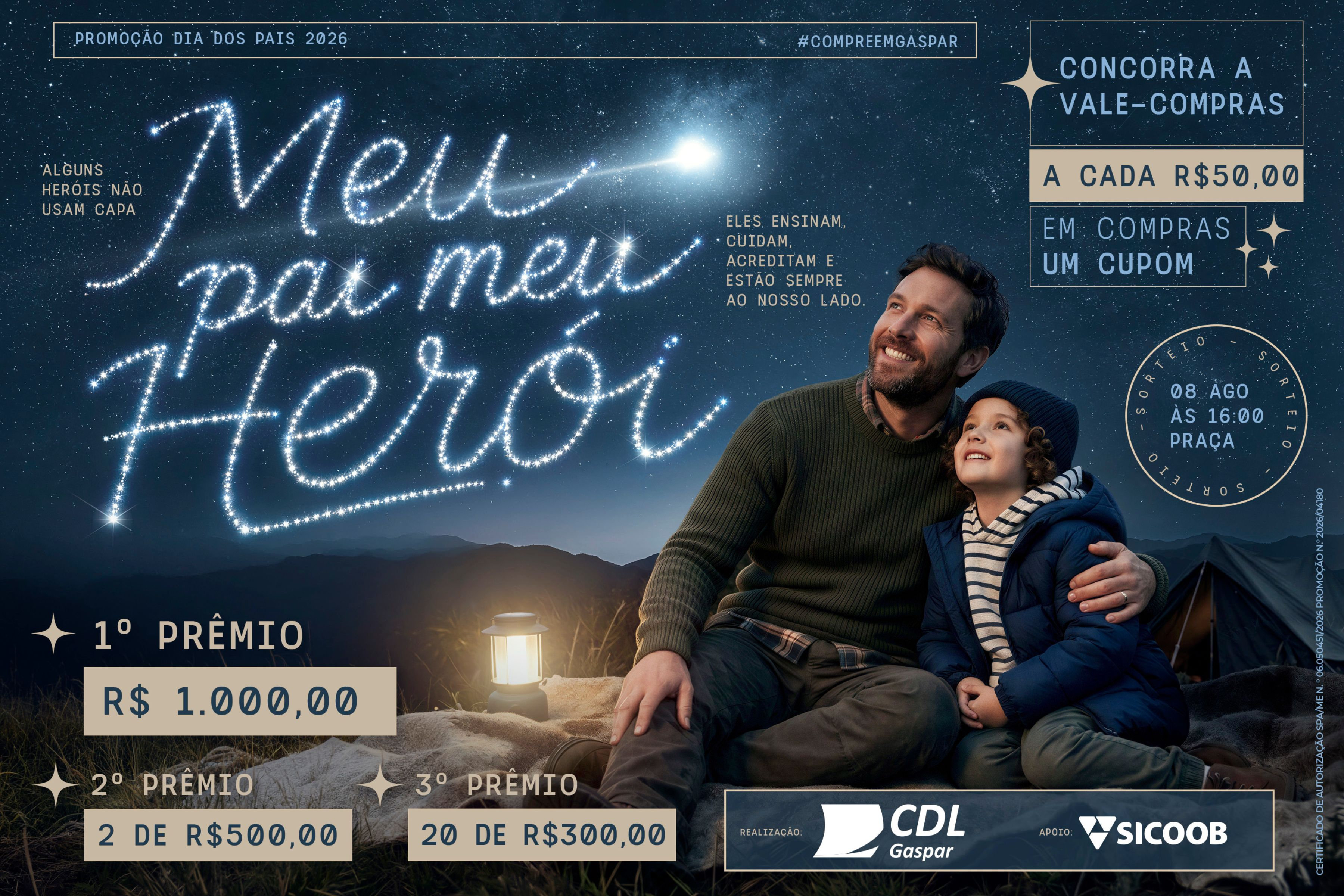 CDL promove S�bado Especial e sorteio da campanha de Dia dos Pais no Centro de Gaspar