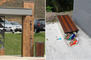 V�ndalos danificam ponto de �nibus rec�m-instalado em Gaspar