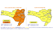 SC tem alerta de temporais com granizo, vendavais e chuva intensa nos pr�ximos dias