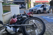 Acidente entre carro e moto � registrado no Centro de Gaspar