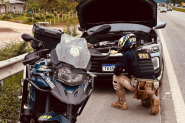 Carro roubado no RJ que seria levado a Gaspar � recuperado na BR-470