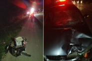 M�e e filho ficam feridos em acidente entre carro e autopropelido na BR-470, em Gaspar