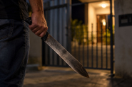 Homem leva golpe de fac�o no rosto durante ataque do cunhado em Gaspar